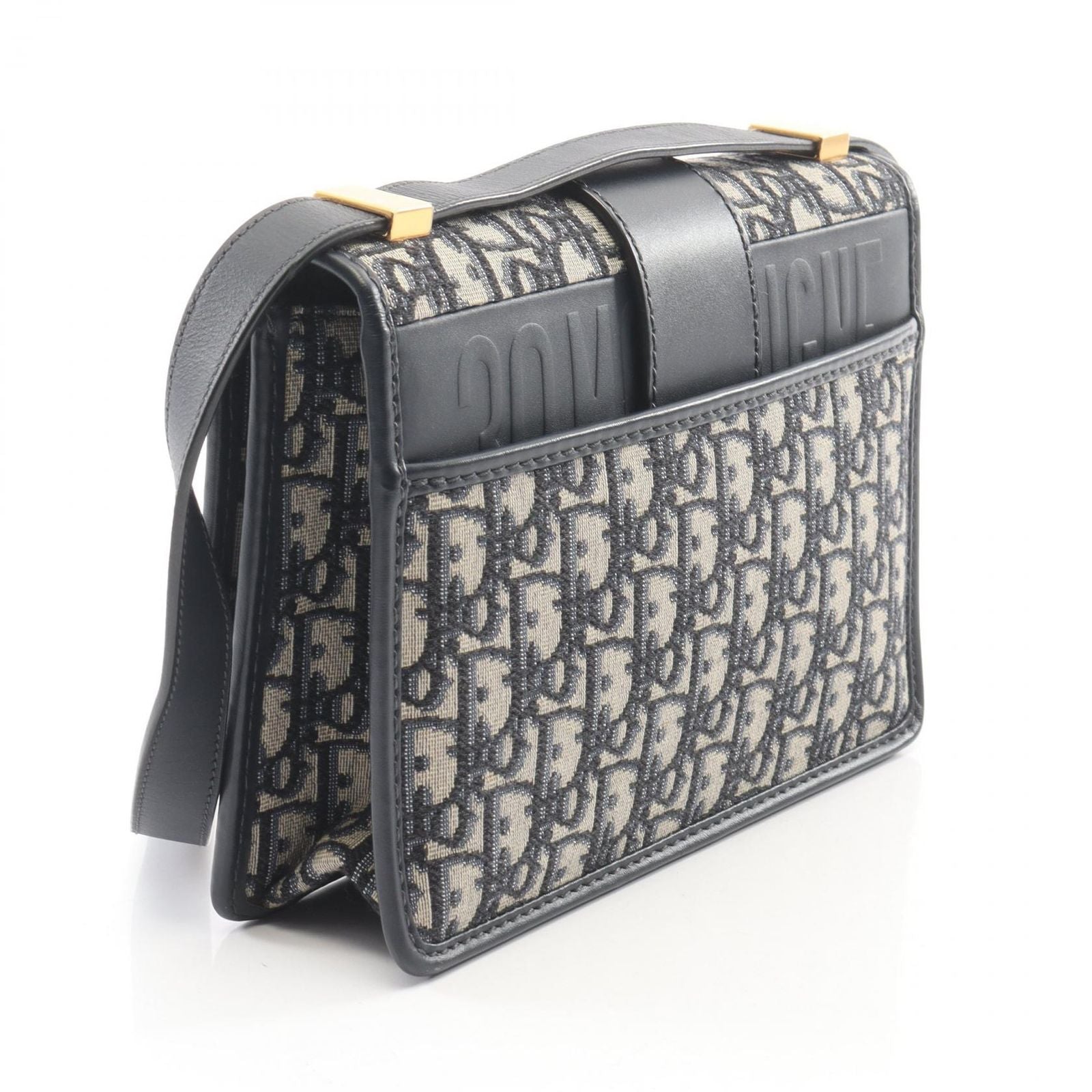 Dior Shoulder Bag 30 Montaigne Oblique Jacquard Navy Canvas Leather