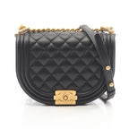 Chanel Shoulder Bag Boy Small Black Lambskin Chain