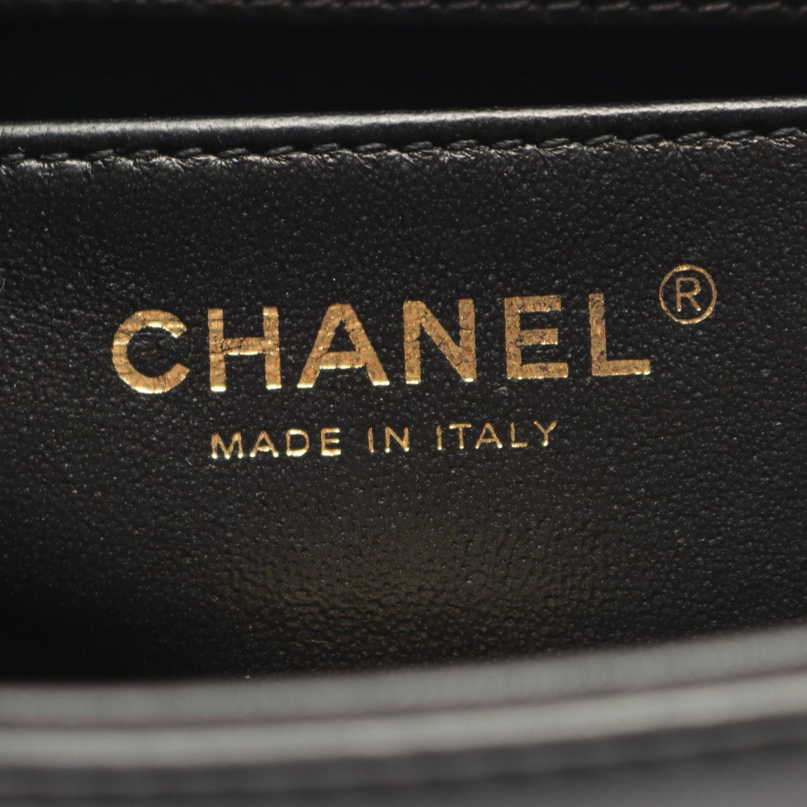 Chanel Shoulder Bag Boy Small Black Lambskin Chain