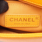 Chanel Shoulder Bag Quilted Top Handle 2-Way Orange Caviar Leather Chain