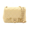 Chanel Shoulder Bag Mini Quilted Yellow Lambskin Chain