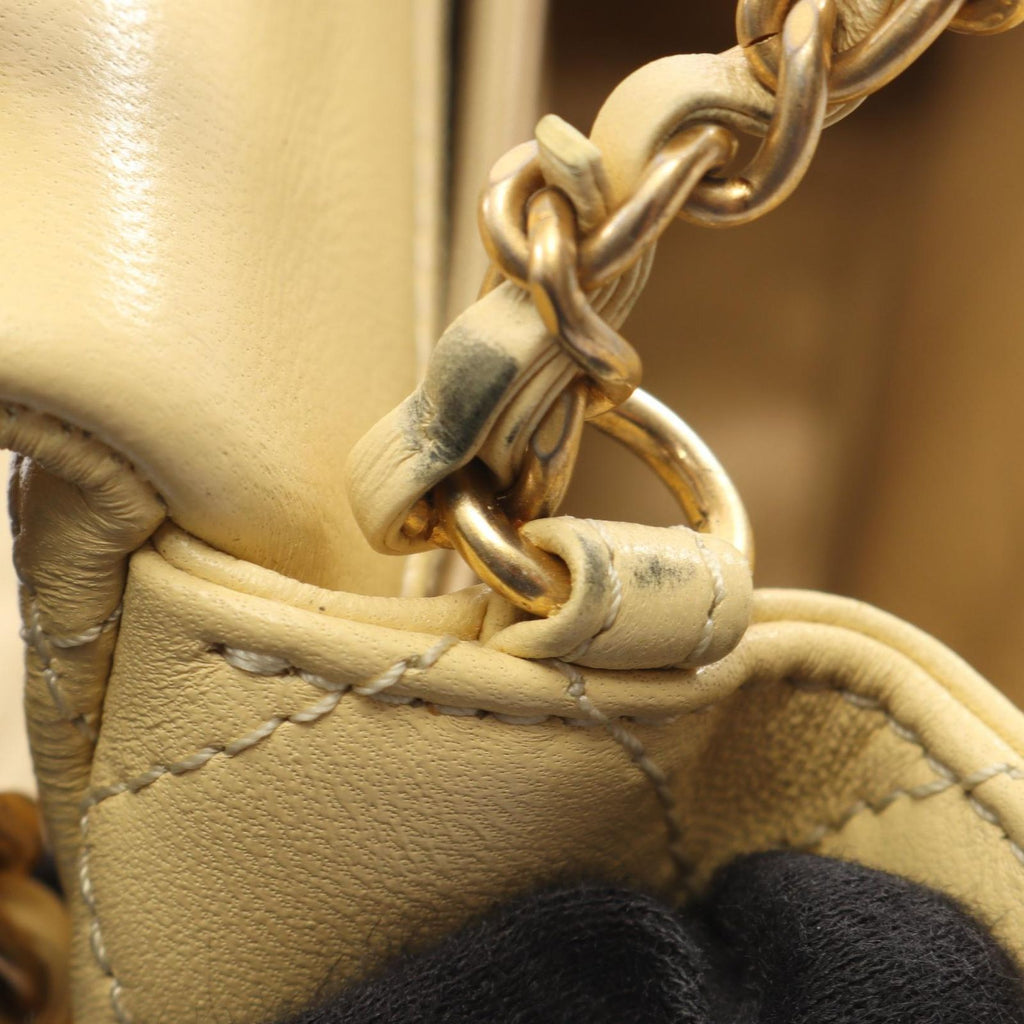 Chanel Shoulder Bag Mini Quilted Yellow Lambskin Chain