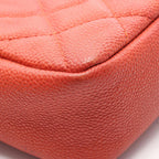 Chanel Shoulder Bag Quilted Orange Caviar Leather Chain