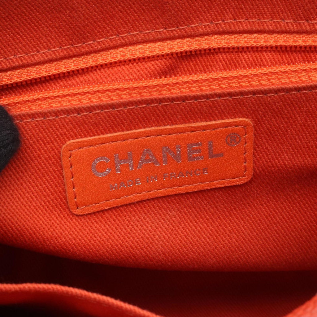 Chanel Shoulder Bag Quilted Orange Caviar Leather Chain