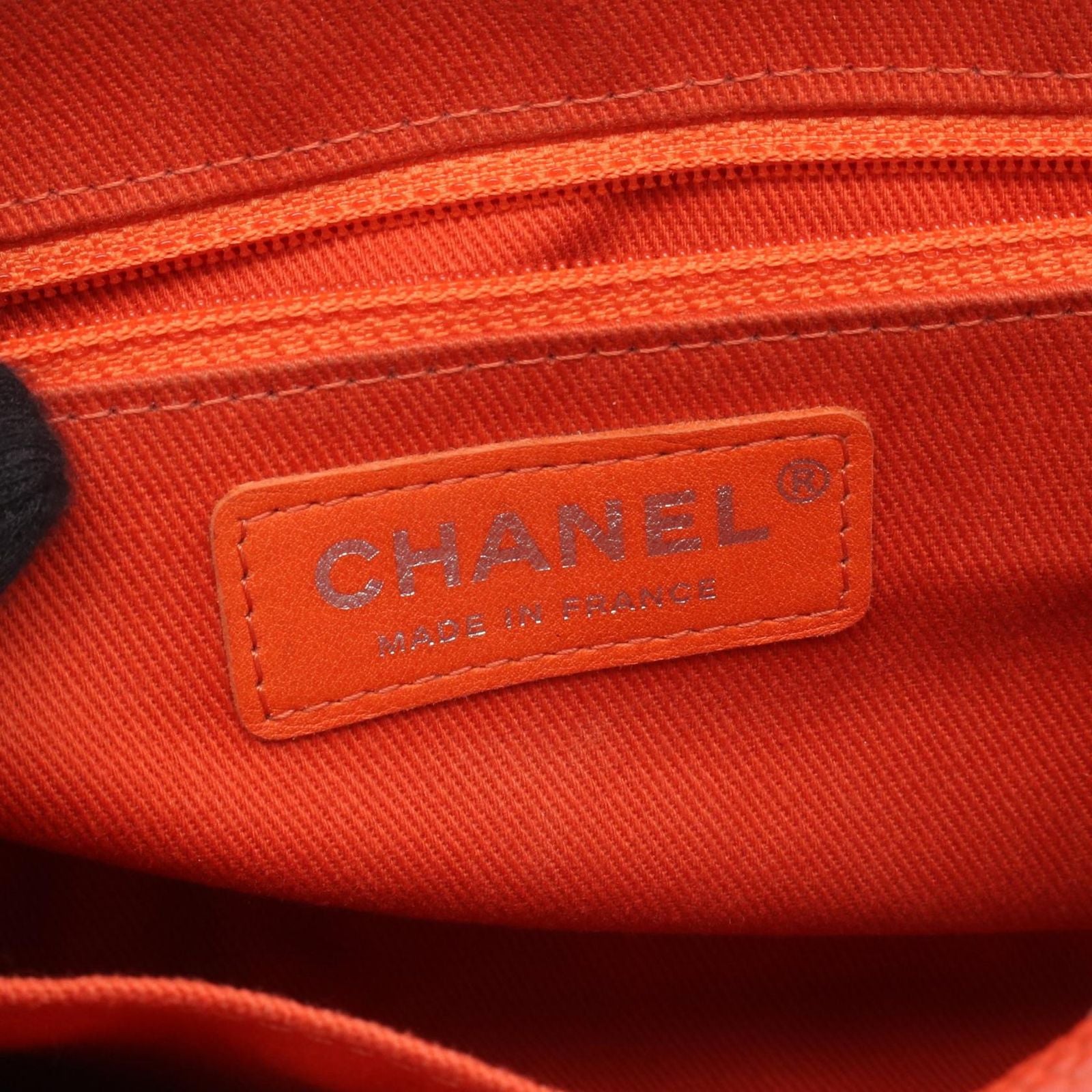 Chanel Shoulder Bag Quilted Orange Caviar Leather Chain