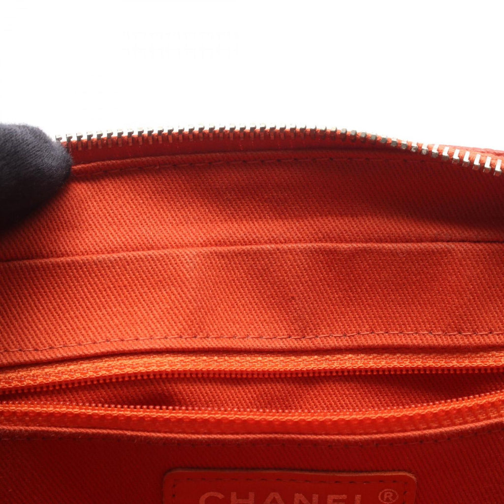 Chanel Shoulder Bag Quilted Orange Caviar Leather Chain