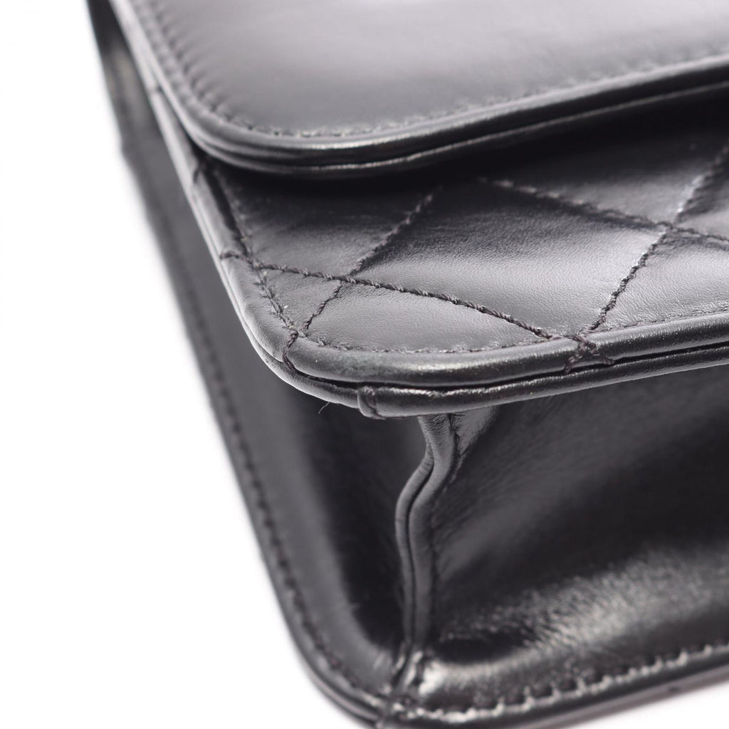 Chanel Shoulder Bag Quilted Small Flap Black Leather Chain