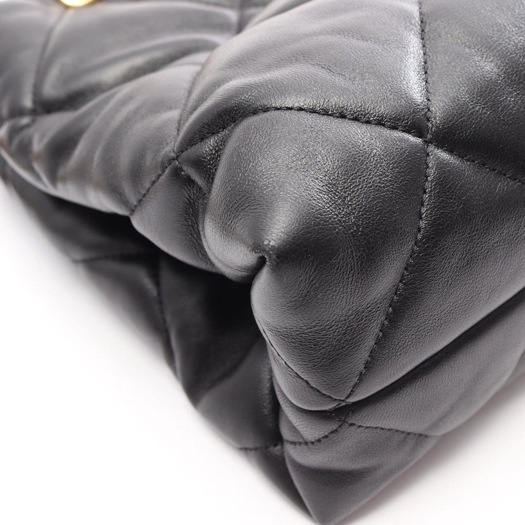 Chanel Tote Bag Quilted Small Shopping Black Lambskin