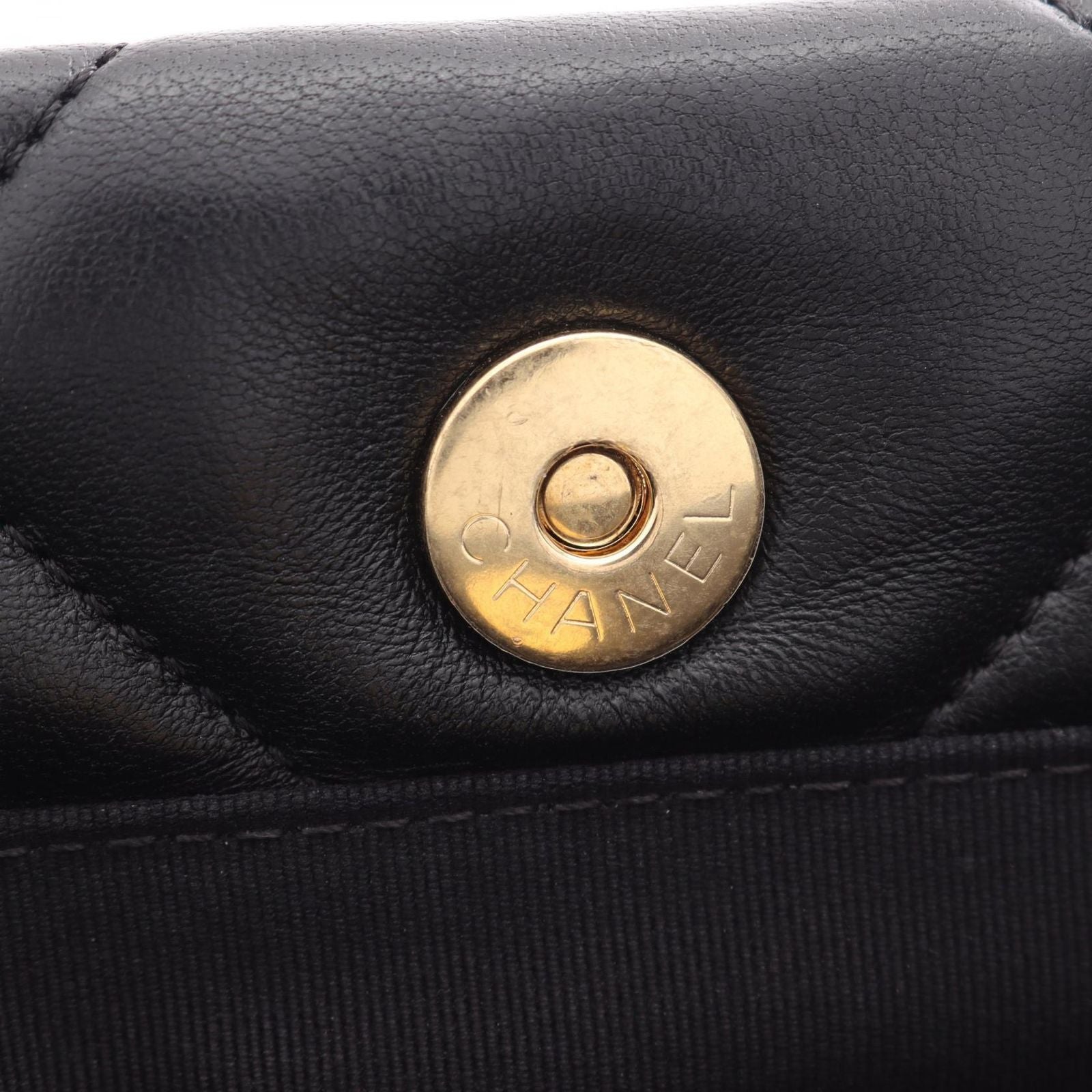 Chanel Tote Bag Quilted Small Shopping Black Lambskin