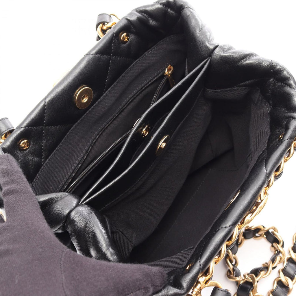 Chanel Tote Bag Quilted Small Shopping Black Lambskin