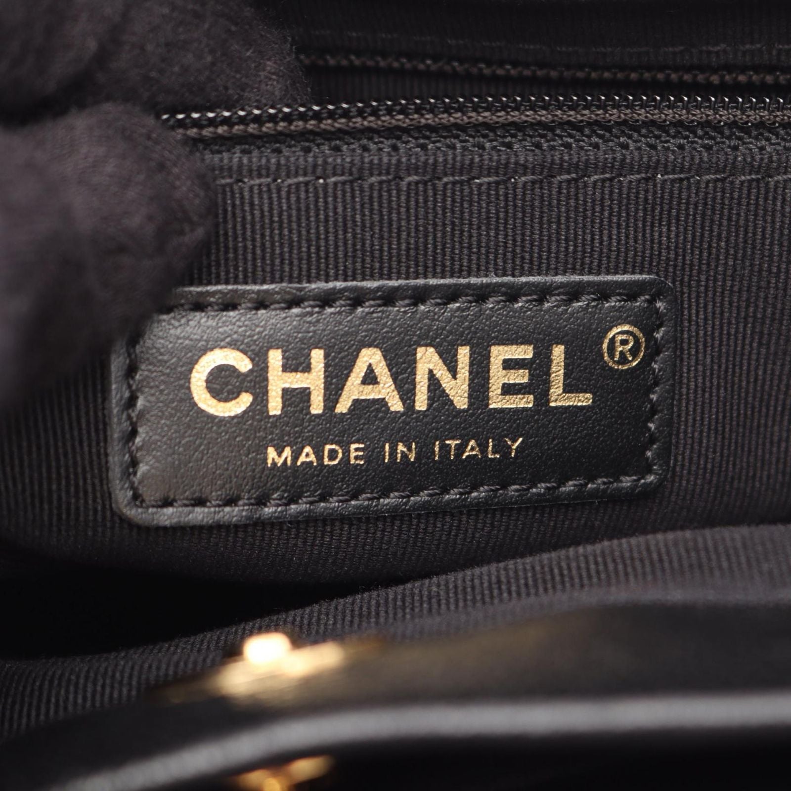 Chanel Tote Bag Quilted Small Shopping Black Lambskin