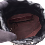 Chanel Shoulder Bag CC Logo Drawstring Black Lambskin Small