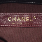 Chanel Shoulder Bag CC Logo Drawstring Black Lambskin Small