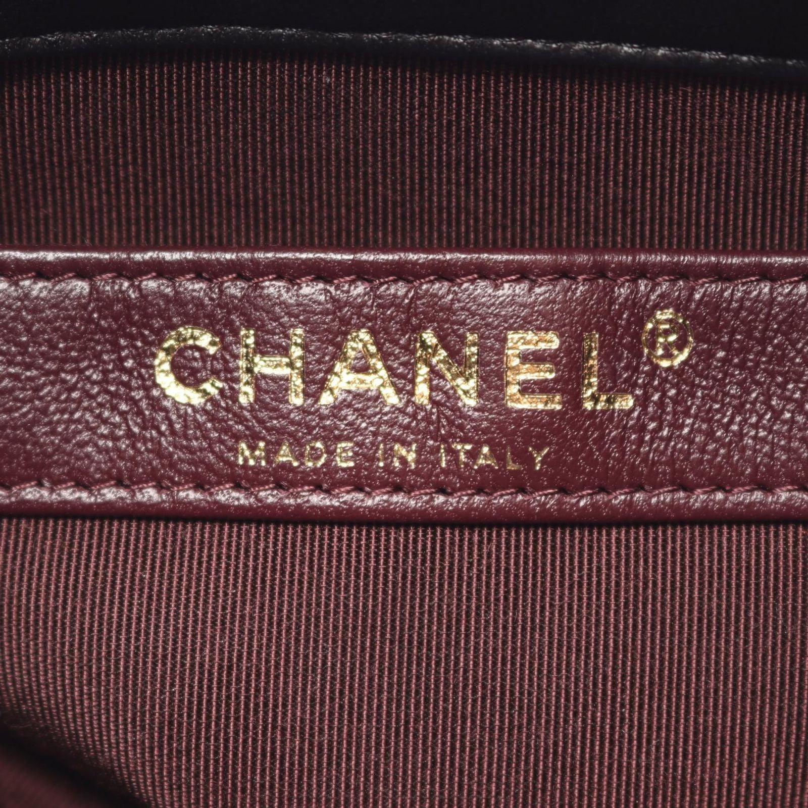 Chanel Shoulder Bag CC Logo Drawstring Black Lambskin Small