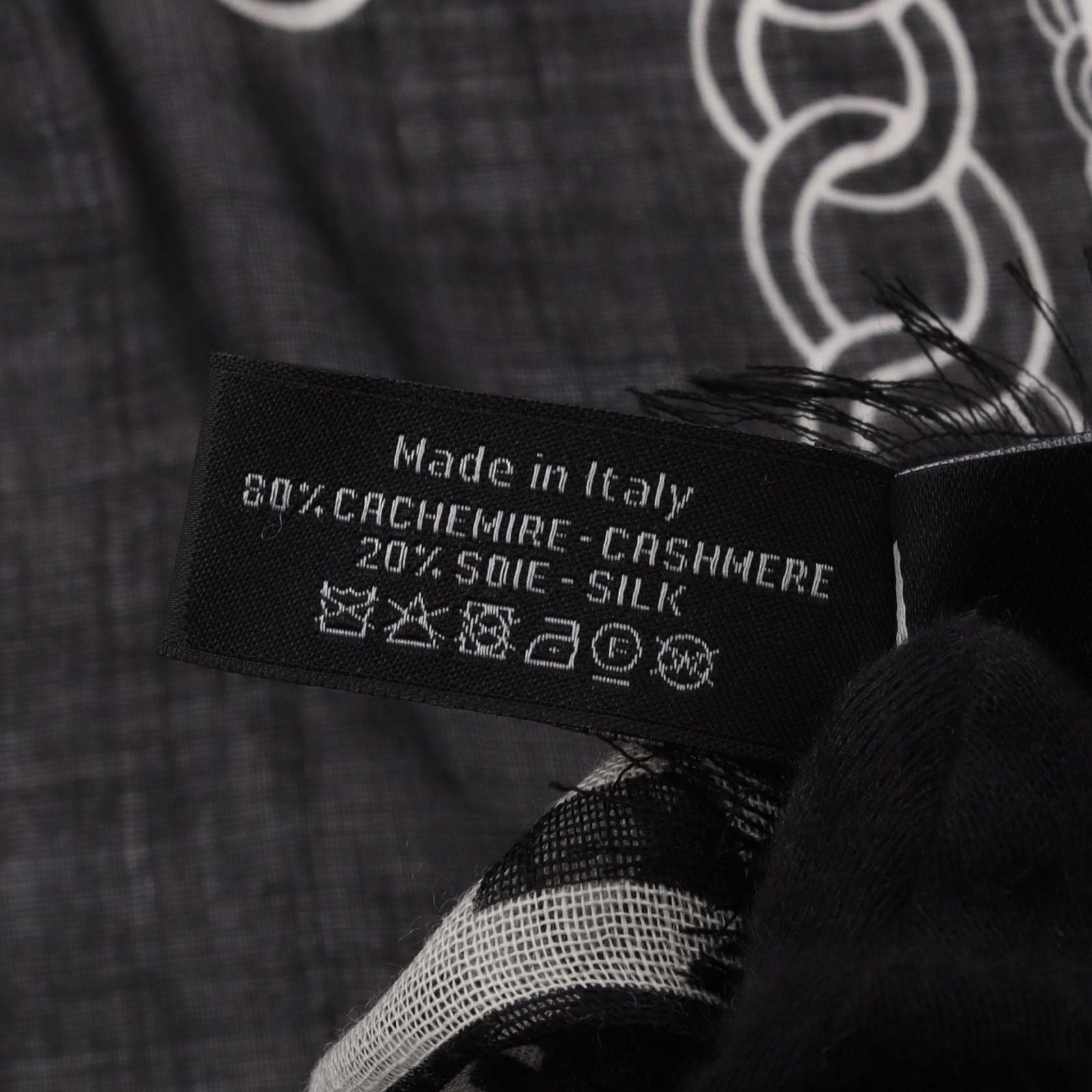 Chanel Shawl CC Logo Black Silk Scarf