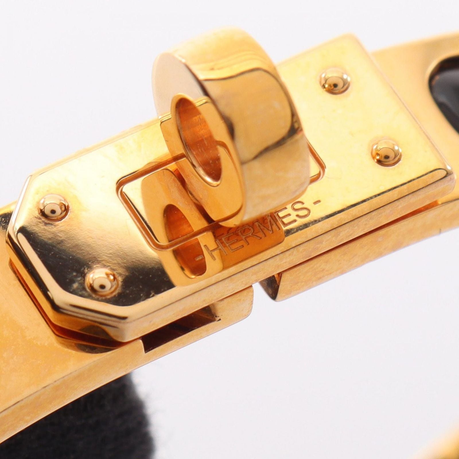 Hermes Bangle Mini Clic Kelly PM Black Crack Bracelet