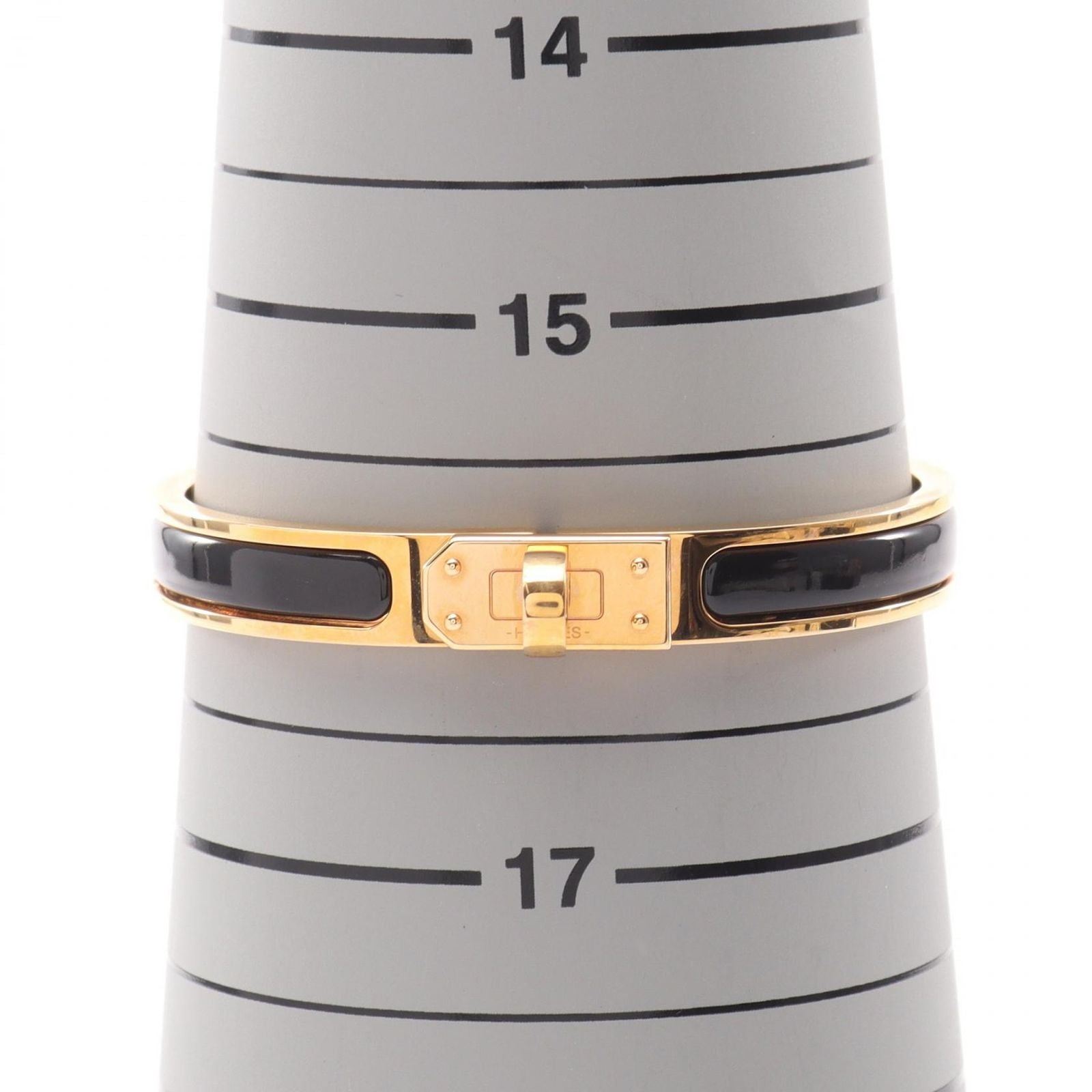 Hermes Bangle Mini Clic Kelly PM Black Crack Bracelet
