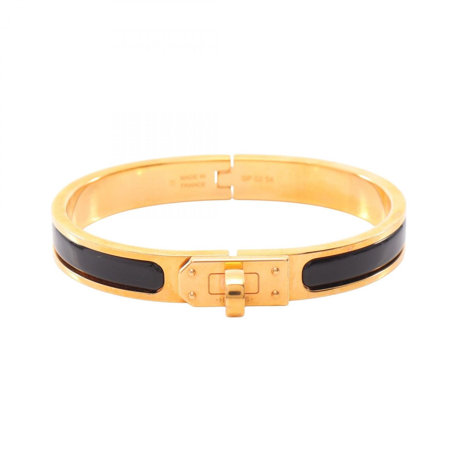 Hermes Bangle Mini Clic Kelly PM Black Crack Bracelet