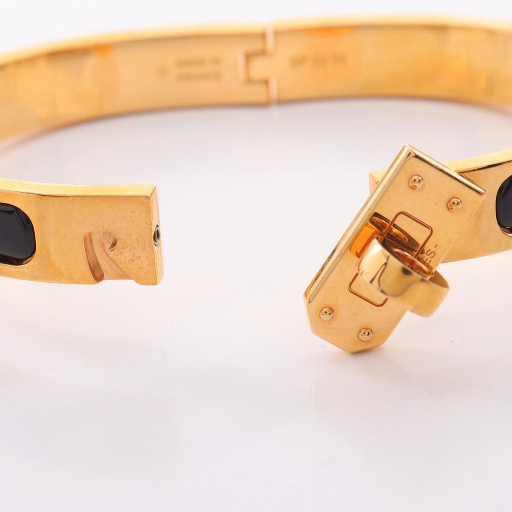 Hermes Bangle Mini Clic Kelly PM Black Crack Bracelet