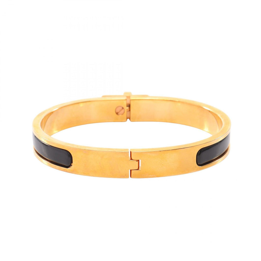Hermes Bangle Mini Clic Kelly PM Black Crack Bracelet