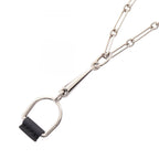 Hermes Necklace Elitage Equestre PM Black Stainless Steel