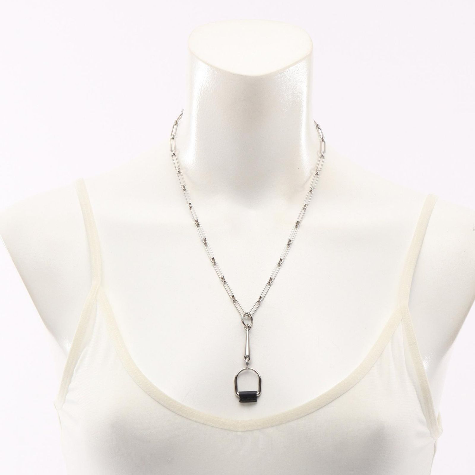 Hermes Necklace Elitage Equestre PM Black Stainless Steel