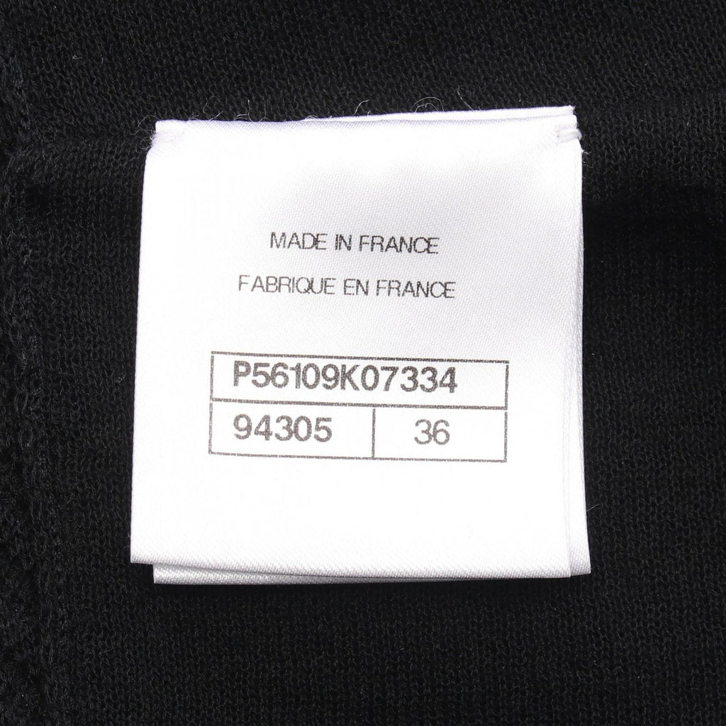 Chanel Dress CC Logo Button Camellia Lace Sleeveless Black Nylon Cotton — view 5