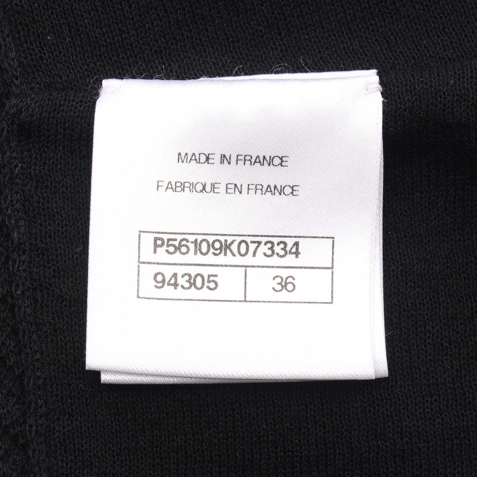 Chanel Dress CC Logo Button Camellia Lace Sleeveless Black Nylon Cotton — view 5