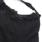 Chanel Dress CC Logo Button Camellia Lace Sleeveless Black Nylon Cotton — view 6