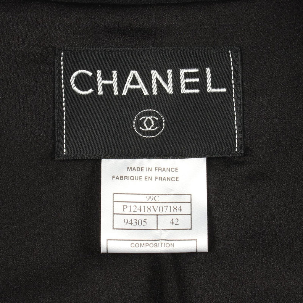Chanel Tailored Jacket CC Logo Button BK Wool — view 3