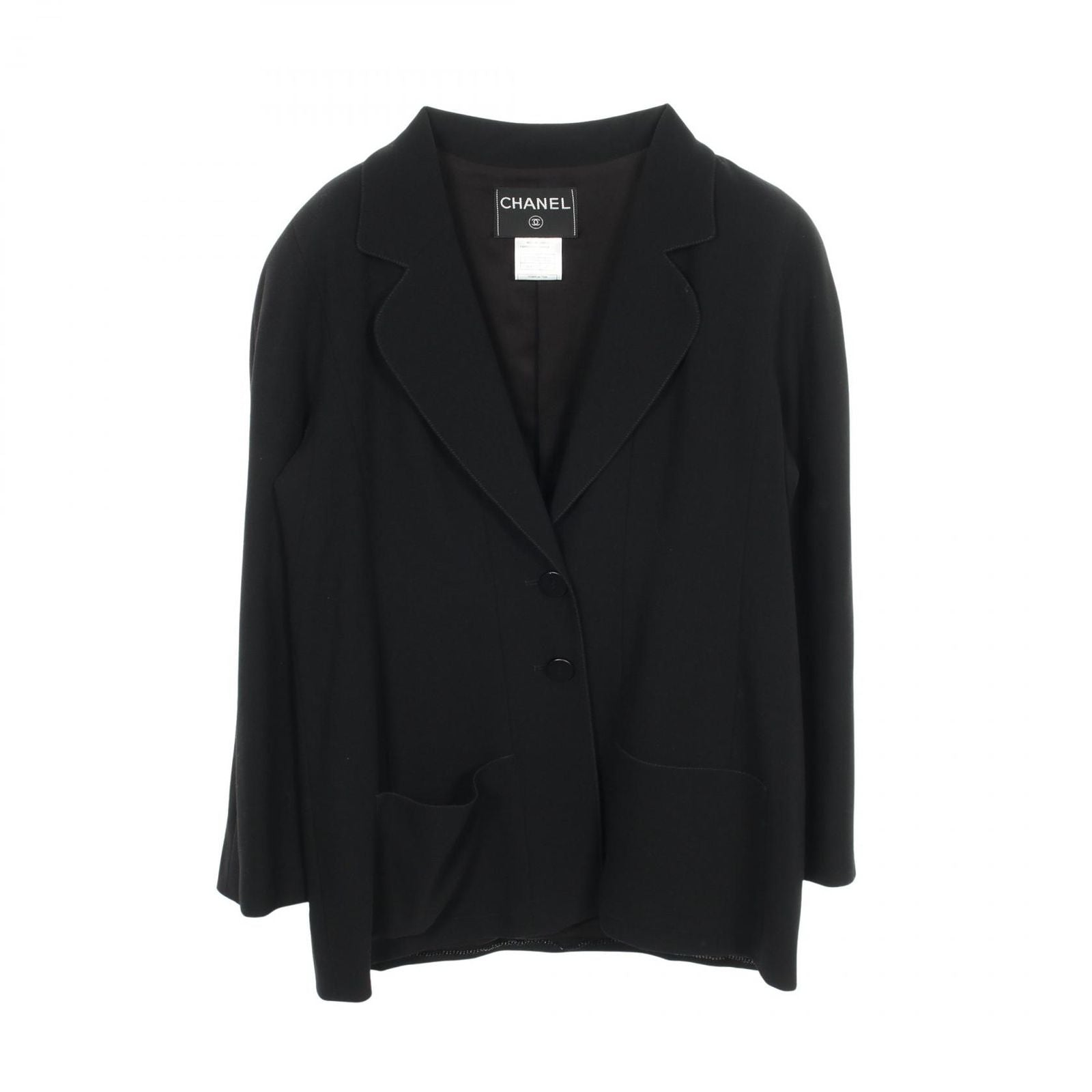 Chanel Tailored Jacket CC Logo Button BK Wool