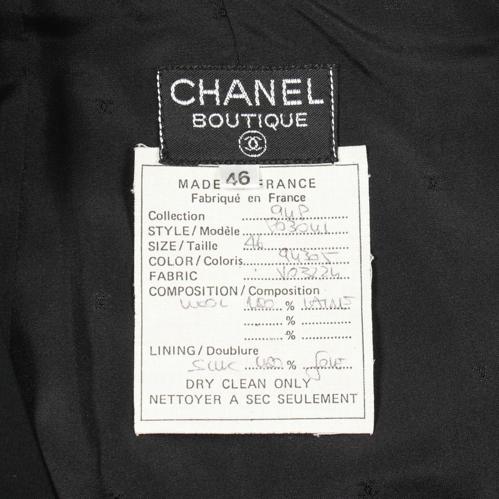 Chanel Skirt CC Logo Button BK Wool — view 3