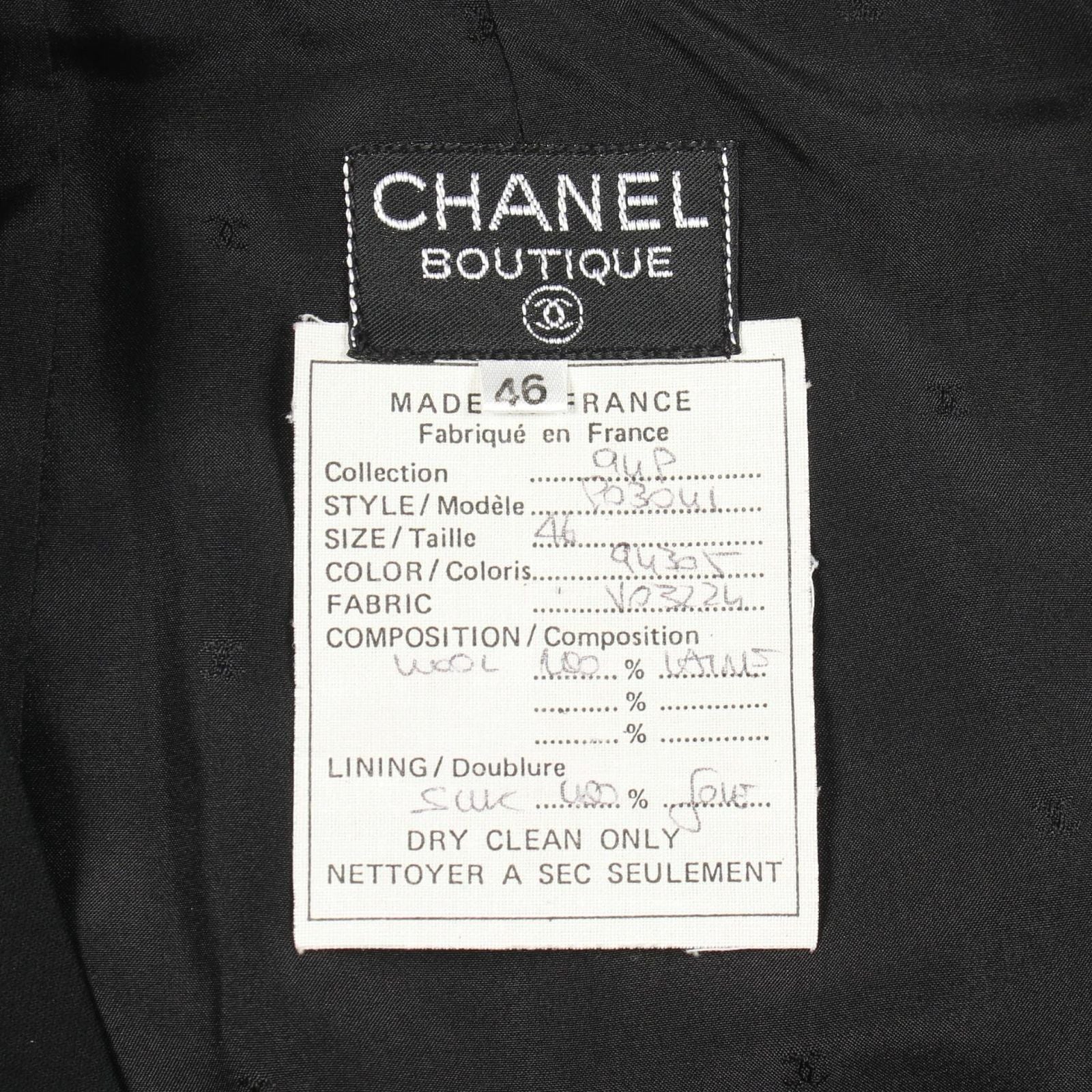 Chanel Skirt CC Logo Button BK Wool — view 3