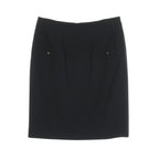 Chanel Skirt CC Logo Button BK Wool