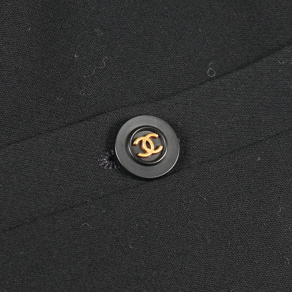 Chanel Skirt CC Logo Button BK Wool — view 8