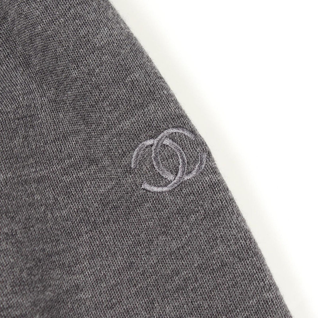 Chanel Rider's Jacket CC Logo Button Gray Wool — view 7