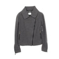 Chanel Rider's Jacket CC Logo Button Gray Wool