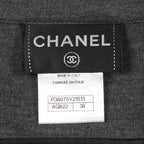 Chanel Rider's Jacket CC Logo Button Gray Wool — view 3