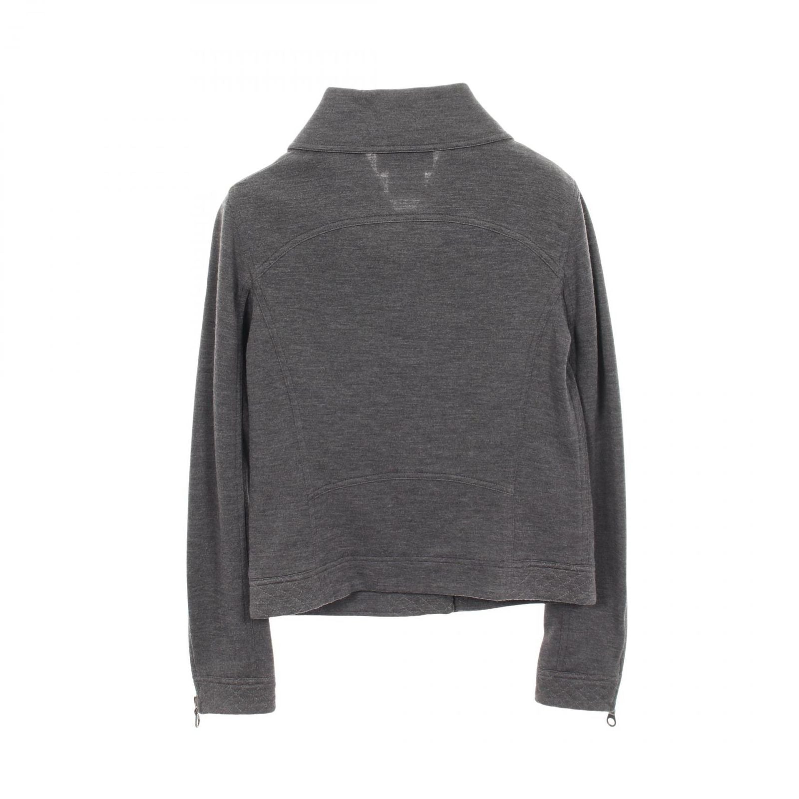 Chanel Rider's Jacket CC Logo Button Gray Wool — view 2