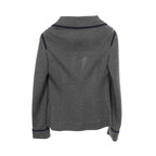 Chanel Tailored Jacket CC Logo Button Gray Wool — view 2