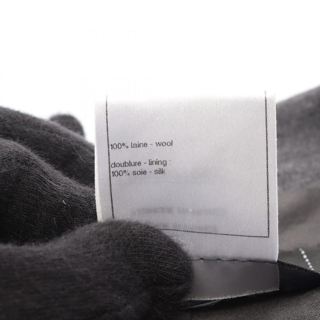 Chanel Tailored Jacket CC Logo Button Gray Wool — view 4