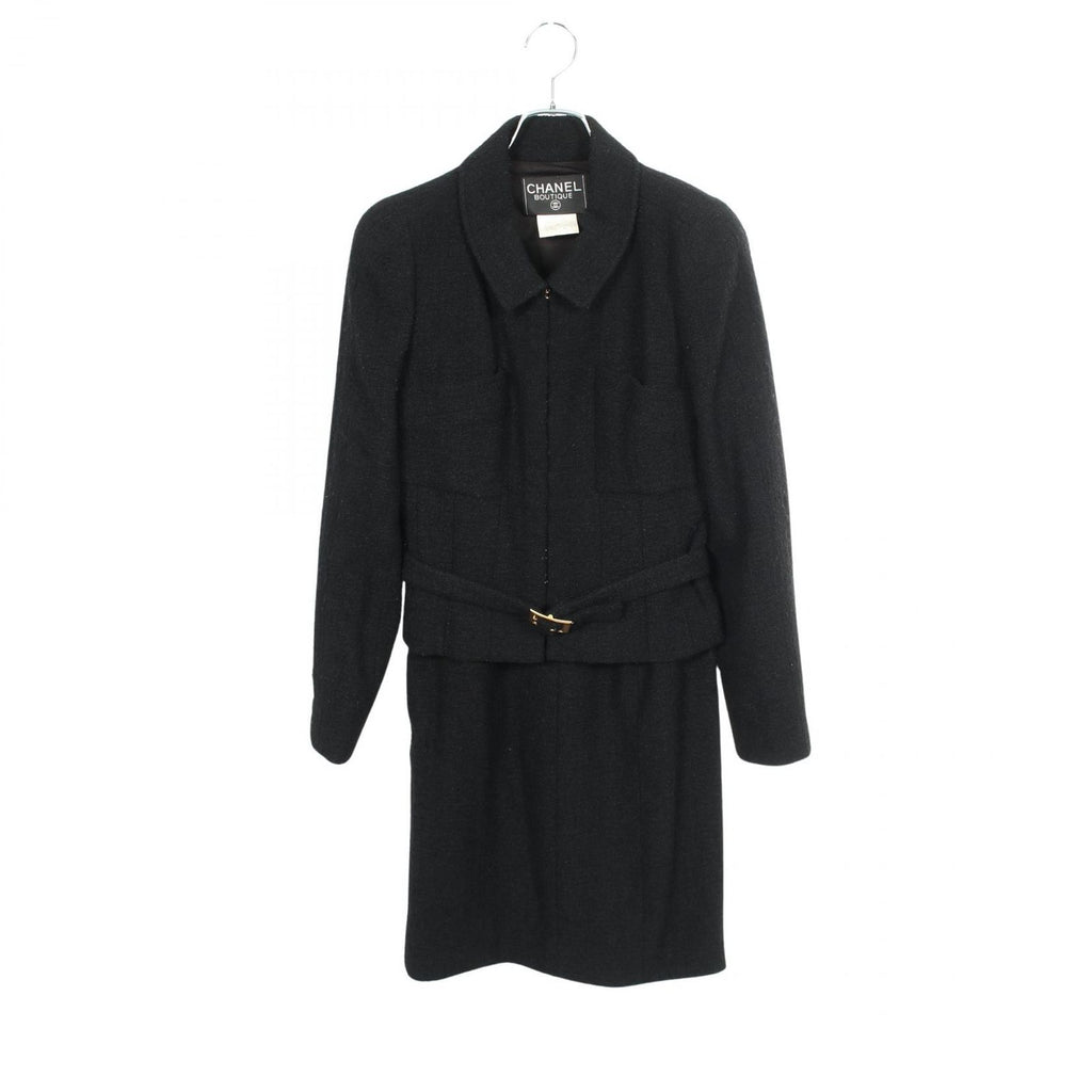 Chanel Suit CC Logo Button Tweed Wool Skirt