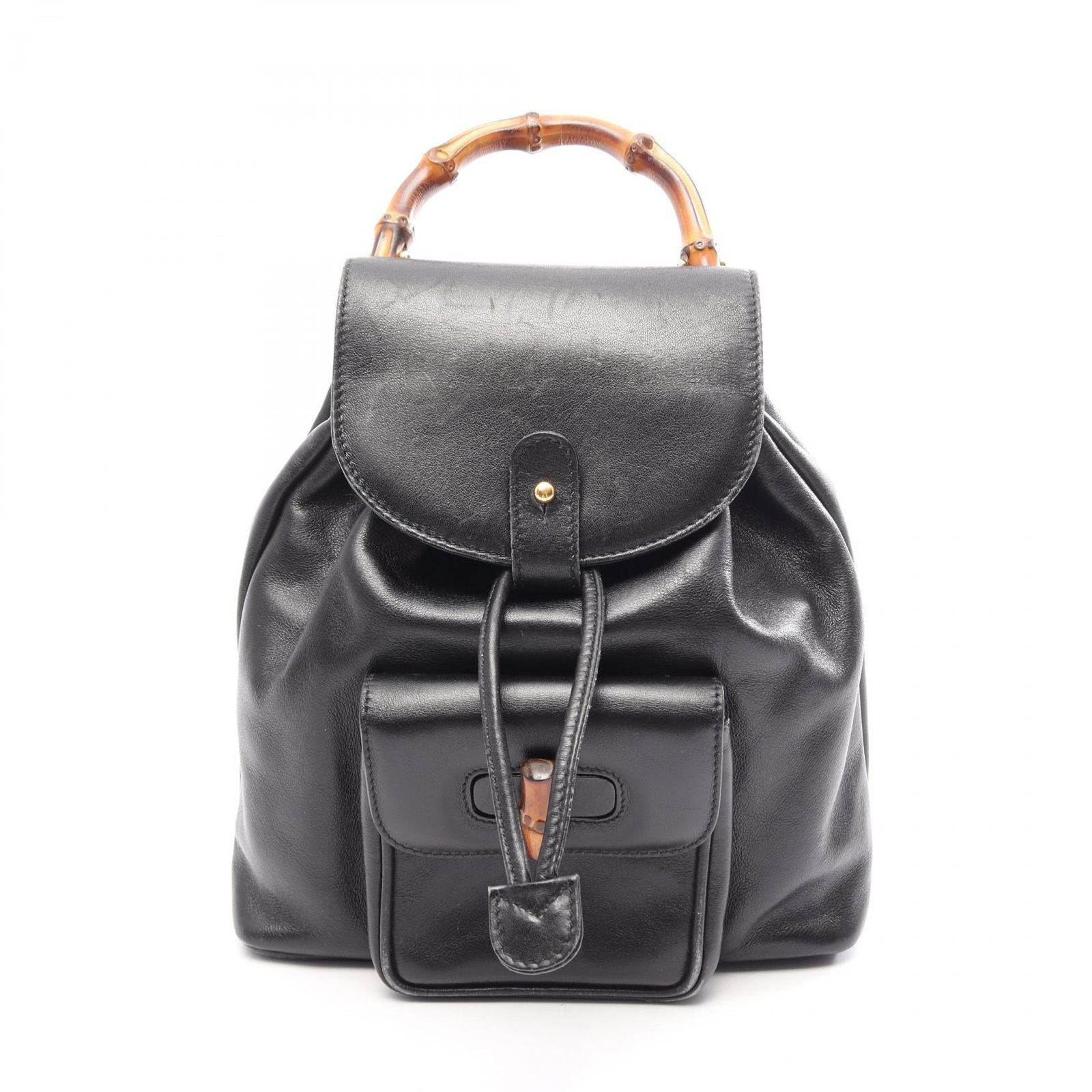 Gucci Backpack Bamboo 003 Black Leather Small