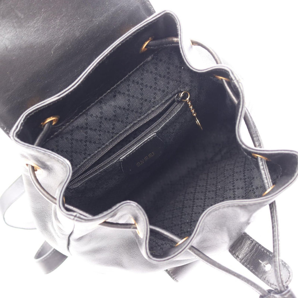 Gucci Backpack Bamboo 003 Black Leather Small