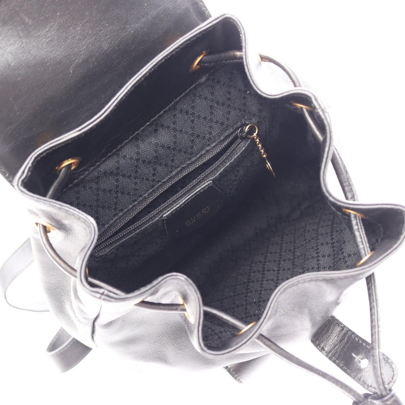 Gucci Backpack Bamboo 003 Black Leather Small