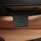 Gucci Shoulder Bag Sylvie Sherry Line GG Pattern 2-Way Black Fabric Patent