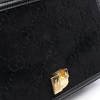 Gucci Shoulder Bag Sylvie Sherry Line GG Pattern 2-Way Black Fabric Patent
