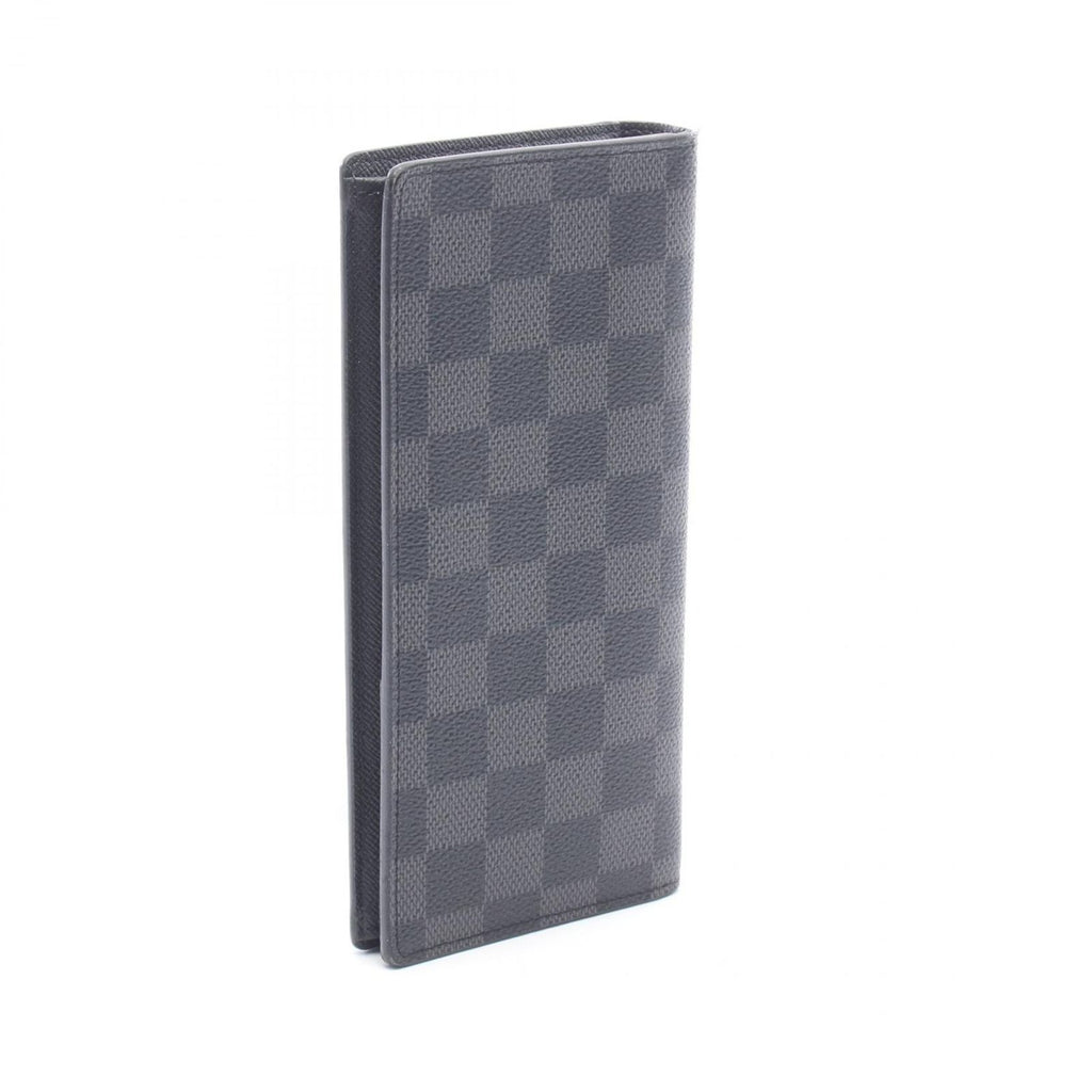Louis Vuitton Bifold Wallet Portefeuille Brazza Damier Graphite Leather