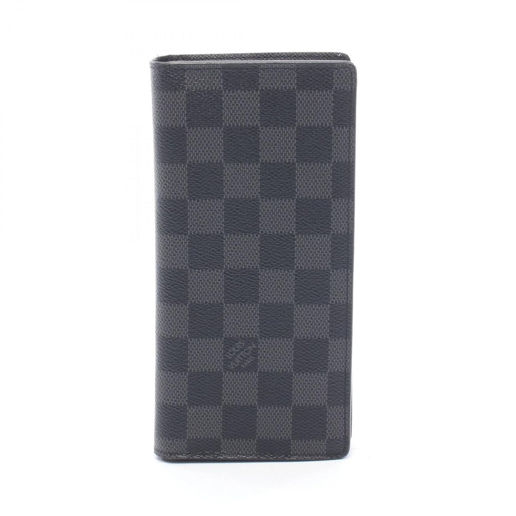 Louis Vuitton Bifold Wallet Portefeuille Brazza Damier Graphite Leather