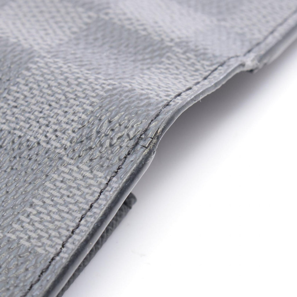 Louis Vuitton Bifold Wallet Portefeuille Brazza Damier Graphite Leather
